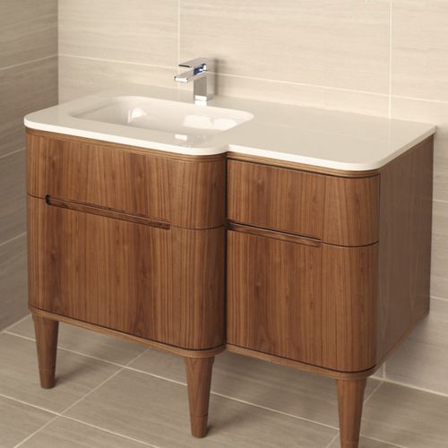 Wall-hung washbasin cabinet - ELEGANZA # ELE-W-48L/ELE-W-48R - Lacava - free-standing / wooden / contemporary