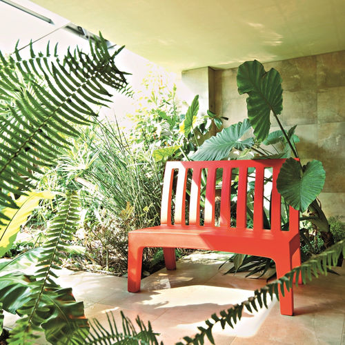Traditional garden bench - ROMEO - SERRALUNGA - low-density polyethylene (LDPE) / with backrest / without armrests