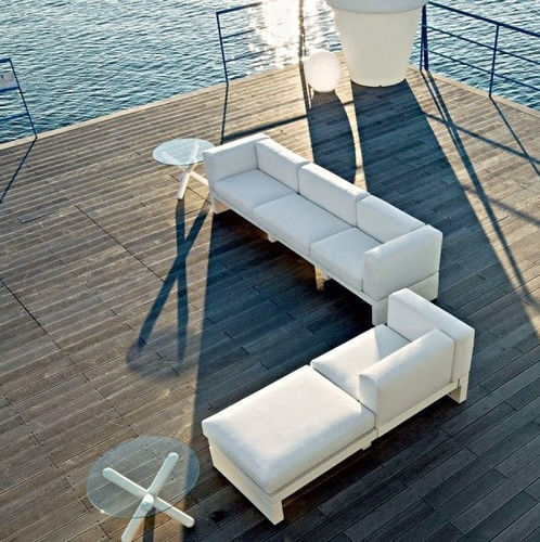 Modular sofa - HOUR - SERRALUNGA - contemporary / garden / fabric