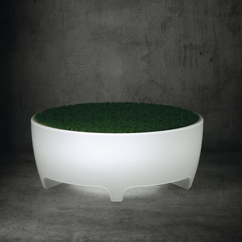 Contemporary ottoman - OASIS - SERRALUNGA - fabric / leather / low-density polyethylene (LDPE)