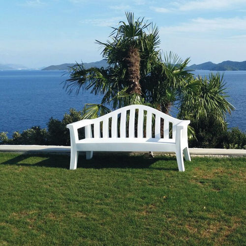 Contemporary garden bench - GIULIETTA  - SERRALUNGA - low-density polyethylene (LDPE) / with backrest / with armrests