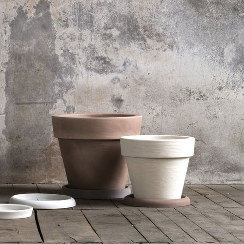Low-density polyethylene (LDPE) plant pot - BORDATO LISCIO - SERRALUNGA - conical / home / white