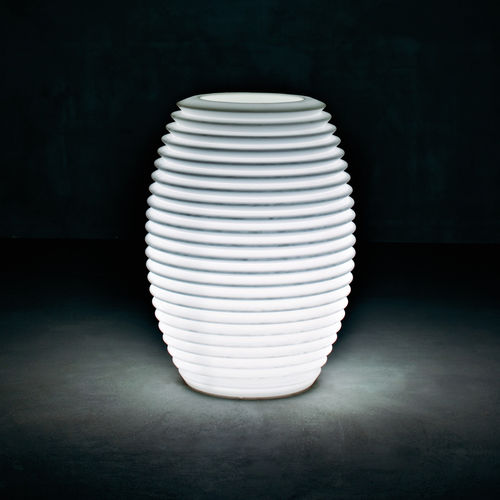 Low-density polyethylene (LDPE) plant pot - TOP POT - SERRALUNGA - illuminated / by Ron Arad / home