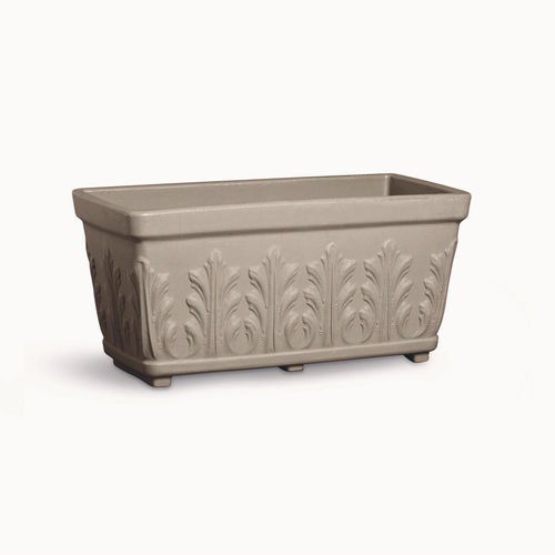 Low-density polyethylene (LDPE) planter - CASSETTA FOGLIATA - SERRALUNGA - rectangular / contemporary / gray