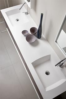Built-in washbasin - VITA - Dica - resin / with counter / double