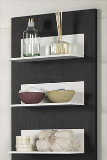 Wall-mounted shelf - Dica - contemporary / lacquered wood / bathroom