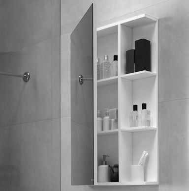 Contemporary bathroom cabinet - Dica - with mirror / wall-mounted