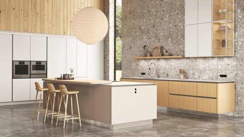 Contemporary kitchen - SLX - SIEMATIC - natural stone / island / with handle