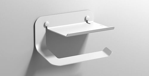 Wall-mounted toilet roll holder - QUICK - Sonia Bath - aluminum / black / home