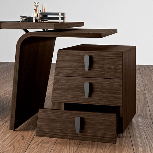 Wooden office unit - LARUS - Della Rovere - 3-drawer / on casters