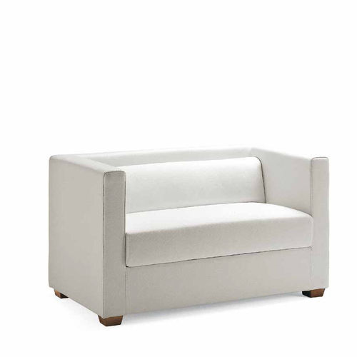Contemporary sofa - HUGO - Della Rovere - fabric / leather / with removable cushion