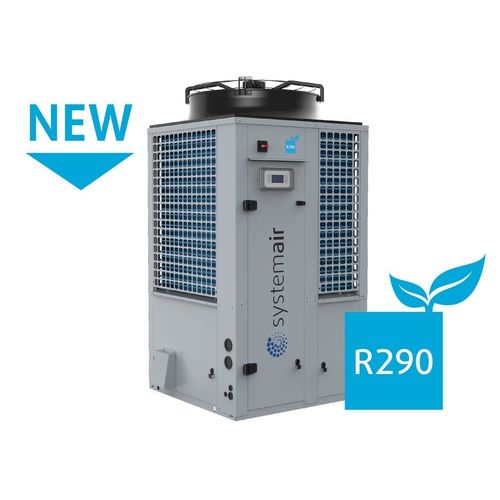 Air-cooled chiller - SYSAQUA L - Systemair - floor-mounted / free cooling / industrial