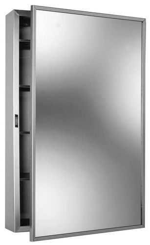Wall-mounted bathroom mirror - B-299 - Bobrick Washroom Equipment - contemporary / rectangular / with storage compartment