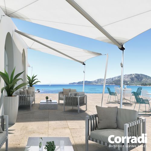 Custom-made shade sail - SCIROCCO - Corradi - automatic / commercial / triangular