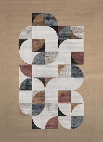 Contemporary rug - BANDA CORTA BIG FRUIT - Sirecom Tappeti - patterned / bamboo fiber / New Zealand wool