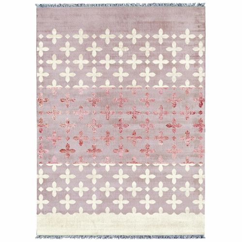 Traditional rug - CLIO PINK - Sirecom Tappeti - patterned / bamboo fiber / rectangular