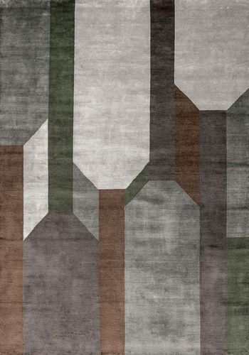 Contemporary rug - GREEN - Sirecom Tappeti - geometric / bamboo fiber / rectangular