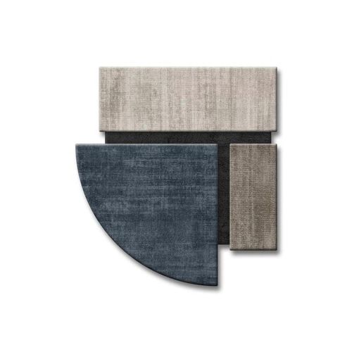 Contemporary rug - DENIM - Sirecom Tappeti - geometric / bamboo fiber / New Zealand wool