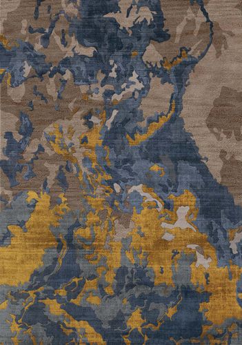 Contemporary rug - TIGER EYE - Sirecom Tappeti - patterned / bamboo fiber / New Zealand wool