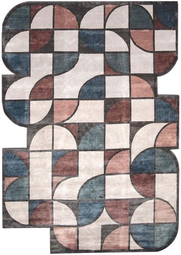 Contemporary rug - SEGNO PIENO MINT - Sirecom Tappeti - patterned / bamboo fiber / New Zealand wool