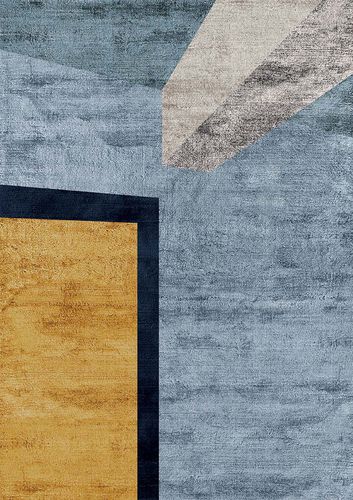Contemporary rug - YELLOW - Sirecom Tappeti - geometric / bamboo fiber / rectangular