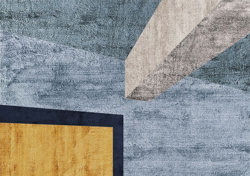 Contemporary rug - YELLOW HORIZONTAL - Sirecom Tappeti - geometric / bamboo fiber / rectangular