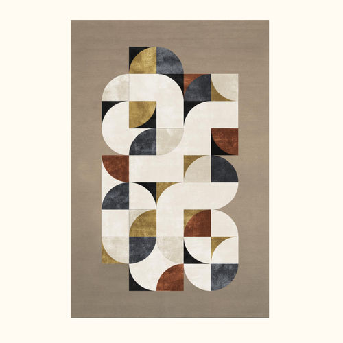 Contemporary rug - BANDA CORTA BIG FRUIT - Sirecom Tappeti - geometric / bamboo / wool