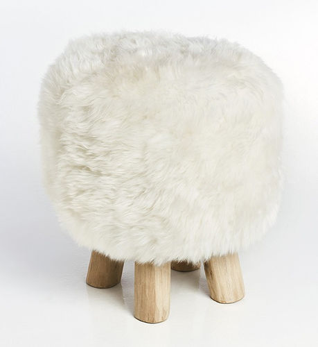 Contemporary pouf - PUFF - SITAP Società Italiana Tappeti - wool / wooden / round