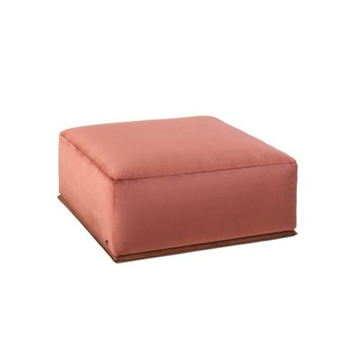 Contemporary pouf - BELTOUR - SMANIA - leather / square / pink