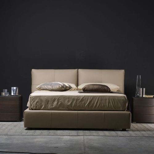 Double bed - IRIS - Falegnami - contemporary / upholstered / with upholstered headboard