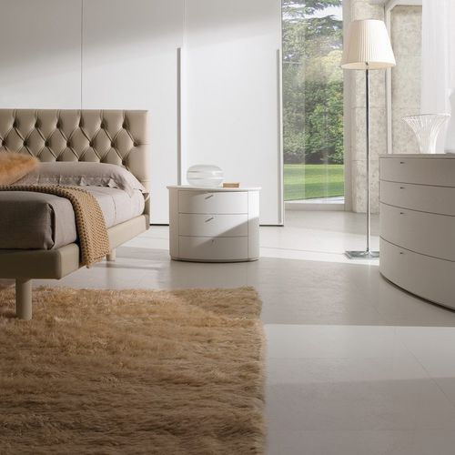 Contemporary bedside table - ELLIPSE - Falegnami - lacquered wood / lacquered wood base / oval