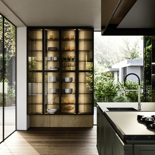 Modern display case - RIALTO - SNAIDERO RINO SPA - freestanding / integrated / wall-mounted