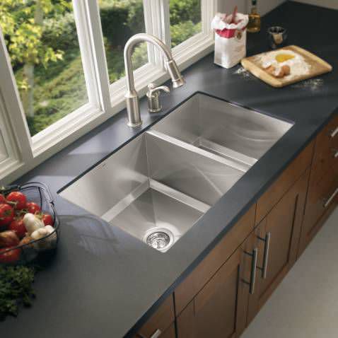 Double kitchen sink - 1600 : G16221 - Moen - without drainboard / stainless steel / undermount