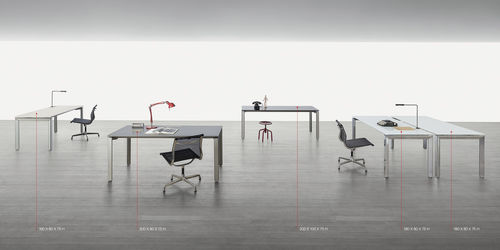 Workstation desk - POINT - Citterio - contemporary / aluminum / with storage compartment