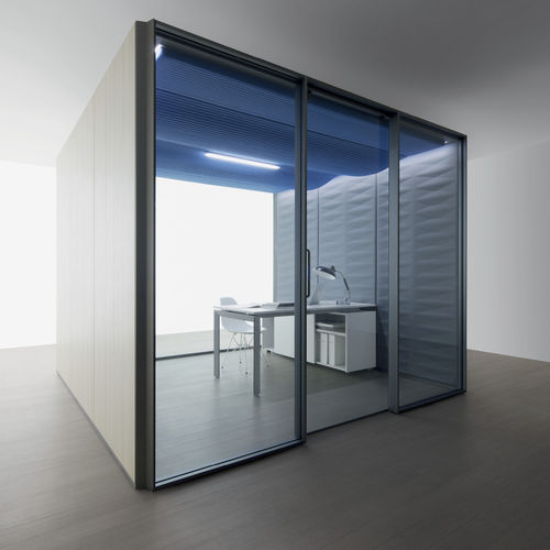 Removable partition - CSS - Citterio - with glass panel / wooden / commercial