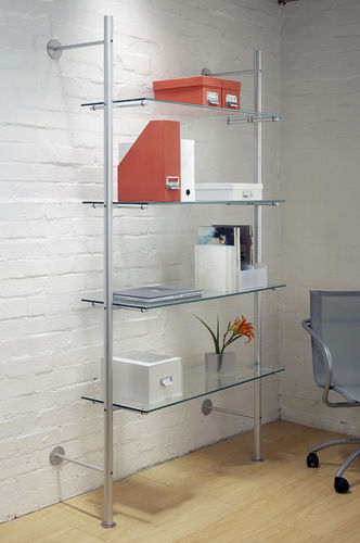 Wall-mounted shelf - LADDER - Shopkit - contemporary / glass