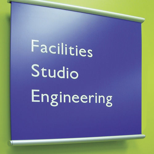 Wall-mounted signage plate - SIGNSLOT - Shopkit - aluminum / luminous / indoor