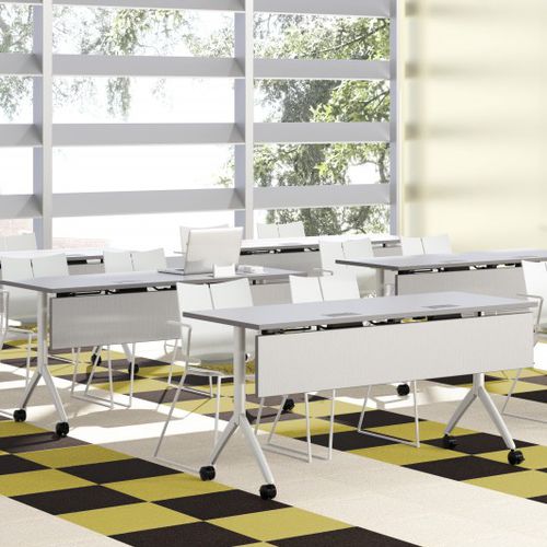 Contemporary table - TY - Versteel - metal / metal base / rectangular