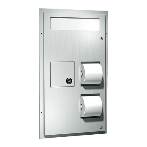 Built-in toilet paper dispenser - 0481  - American Specialties, Inc. - plastic / stainless steel / double roll