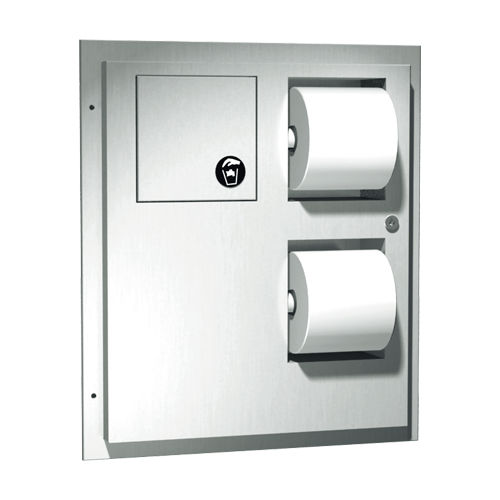 Built-in toilet paper dispenser - 04813 - American Specialties, Inc. - plastic / stainless steel / double roll