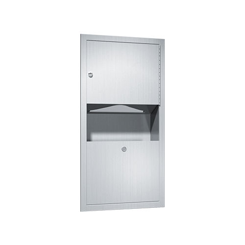 Built-in paper towel dispenser - TRADITIONAL™ 0462-AD - American Specialties, Inc. - surface mounted / stainless steel / with trash can