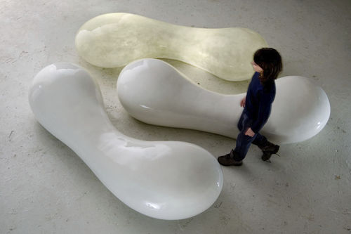 Organic design bench - GAMETE - ImperfettoLab - fiberglass