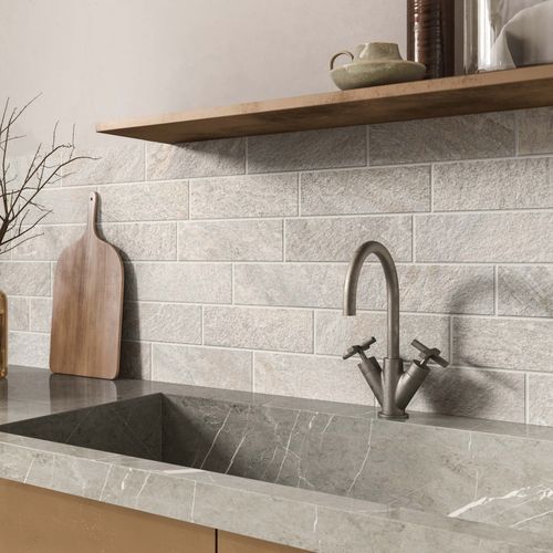 Porcelain stoneware tile - PETRA BRICK PERLA - Casalgrande Padana - satin / indoor / bathroom
