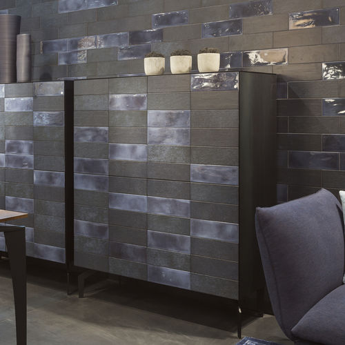 High chest of drawers - TRISS - contemporary / steel / glass