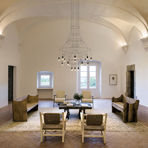 Contemporary chandelier - Wireflow Chandelier - VIBIA LIGHTING - steel / aluminum / waterfall