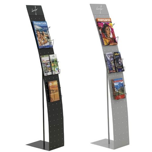 Metal brochures rack - 3002 - EDIMETA - on casters