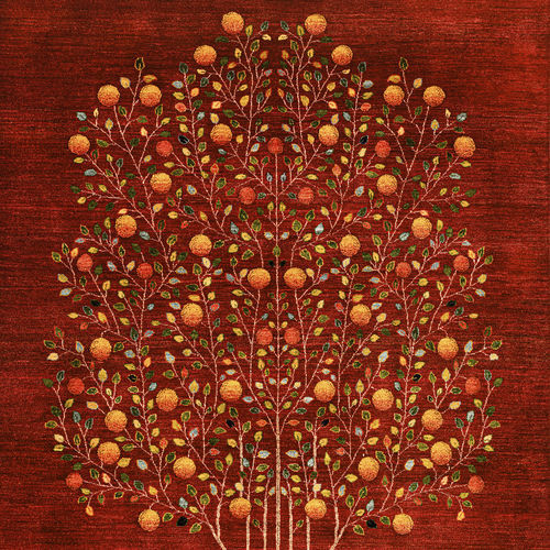 Contemporary rug - Pomegranate Tree of Life  - ZOLLANVARI AG - floral / wool / rectangular
