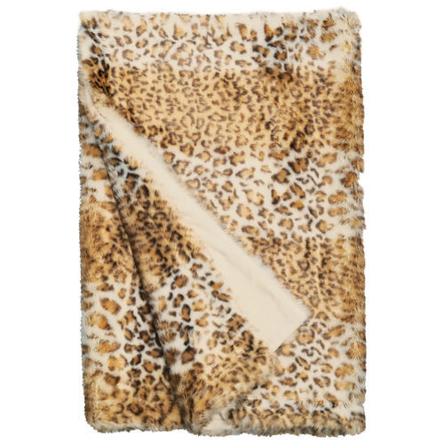 Faux fur throw blanket - B - SNOW LEOPARD 932 - TISCA ITALIA - PES