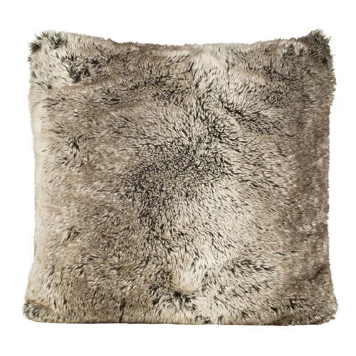 Faux fur pillow - YUKON WOLF 365 - TISCA ITALIA - square