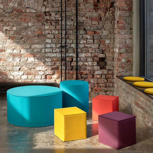 Contemporary pouf - RONDO - Hey Sign - felt / round / modular